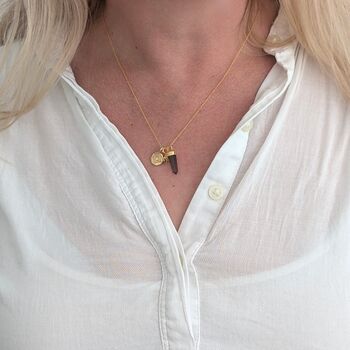The Trio Star Point Smokey Quartz Necklace, 2 of 7