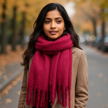 Plain Soft Blanket Tassel Scarf In 16 Colours, 12 of 12