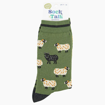 Men's Bamboo Socks Green, Black Sheep, 3 of 4