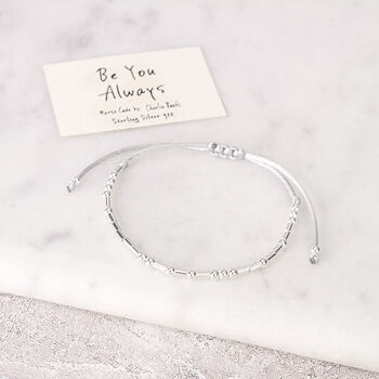 Sterling Silver 'Be You Always' Morse Code Bracelet, 5 of 7