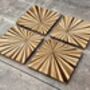 Set Of Four Sunburst Patterned Coasters, thumbnail 1 of 3