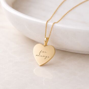 Personalised Solid 9ct Gold Heart Disc Pendant Necklace, 2 of 8