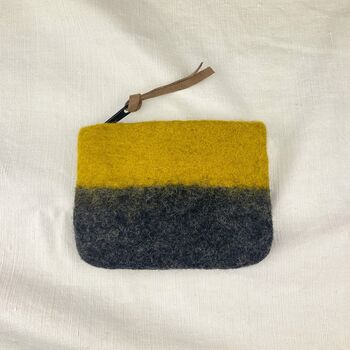 Fair Trade Handmade Felt Ombre Two Tone Zip Purse, 5 of 12