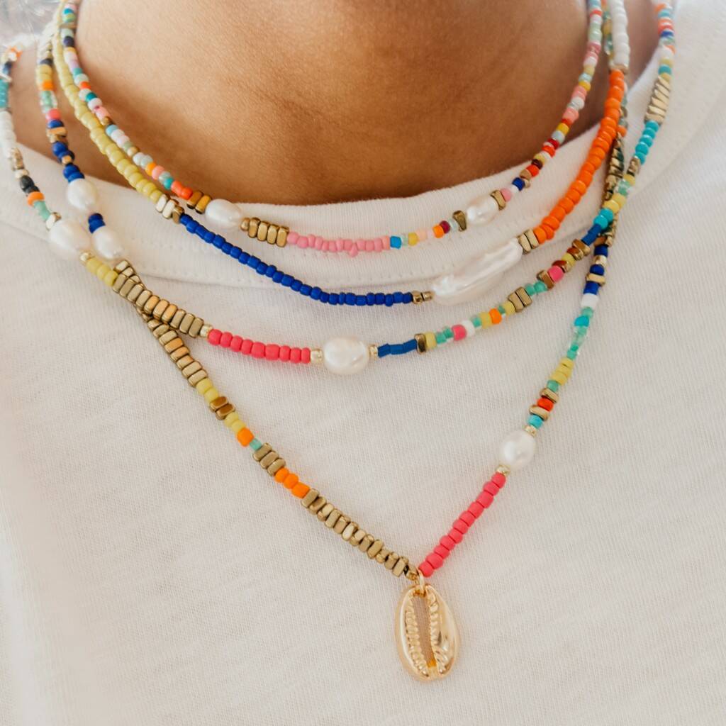 Metal bead clearance necklace 90s