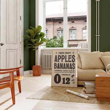 Vintage Kitchen Fruit Apples Banana Advert Wall Print, 4 of 5