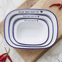 Personalised Chef Hat Enamel Pie Dish, thumbnail 4 of 5