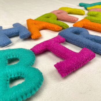 Fair Trade Letter Garland Eco Felt Happy Birthday 200cm, 5 of 7