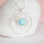 Blue Fire Opal Spiral Necklace In Sterling Silver, thumbnail 2 of 10