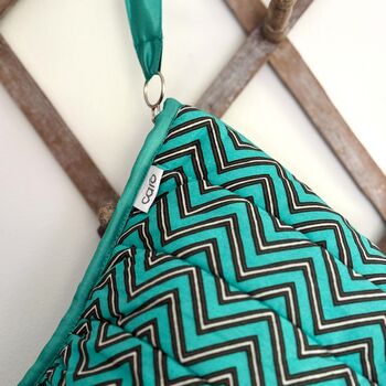 Pagoda Wash Bag In Turquoise Zig Zag Print, 6 of 6