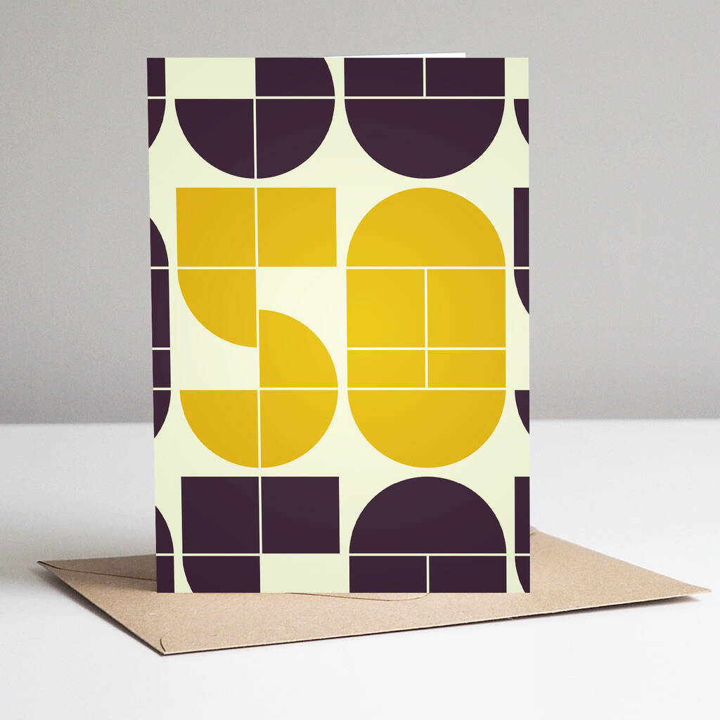 Image of 50th Birthday Anniversary Card. Eco Friendly