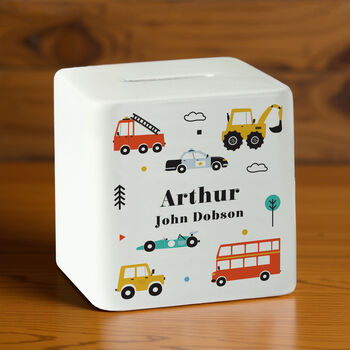 Personalised Vehicles Money Box, 2 of 5