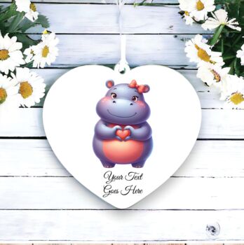 Personalised Cute Hippo Love Heart Hand, 2 of 2