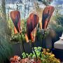 Set Of Three Copper Lily Garden Planter Stakes, thumbnail 1 of 10