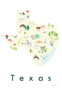 Texas State Map USA Art Print, 3 of 3