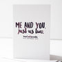 Me And You Romantic Valentine's Card, thumbnail 3 of 3