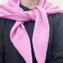 Lambswool Knitted Triangle Scarf With Stripe On Reverse, thumbnail 9 of 10