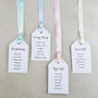 Personalised Luggage Tag Table Plan Tags, thumbnail 1 of 3