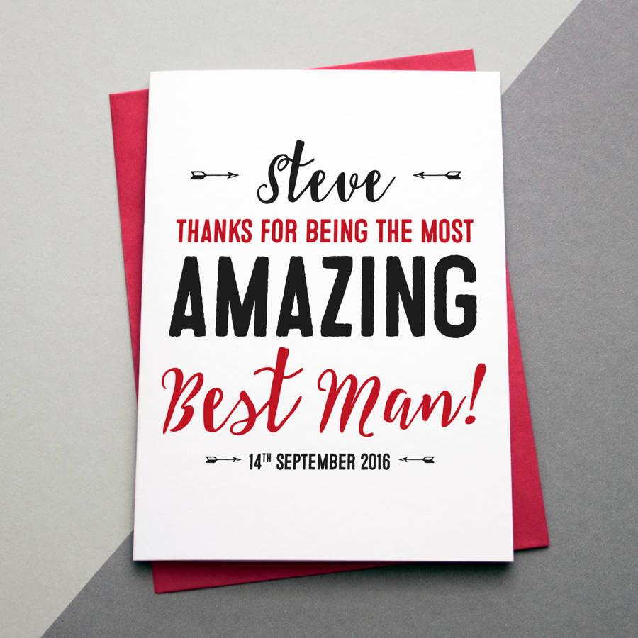 Best Man Thank You Card By A Is For Alphabet Notonthehighstreet