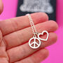 Peace And Love Necklace In Recycled Sterling Silver, thumbnail 7 of 11