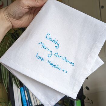 Personalised Child’s Handwriting Handkerchief For Dad Or Grandad, 4 of 6