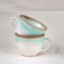 Green Set Of Two Porcelain Tea Cup With Saucer, thumbnail 3 of 8