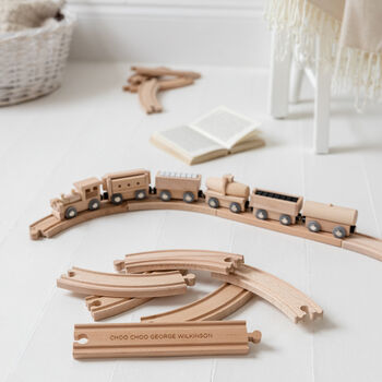 Personalised Wooden Train Set And Oval Track, 2 of 7