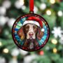 German Shorthaired Pointer In Santa Hat Suncatcher Decoration, thumbnail 2 of 6