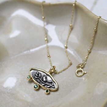 Gold Plated Sterling Silver Hieroglyphics Necklace, 9 of 10