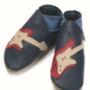 Boys Soft Leather Baby Shoes Guitar Navy, thumbnail 1 of 1