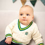 Toffee Moon First Birthday Personalised Cricket Jumper, thumbnail 4 of 12