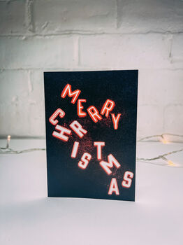 Merry Christmas Neon Card, 2 of 3