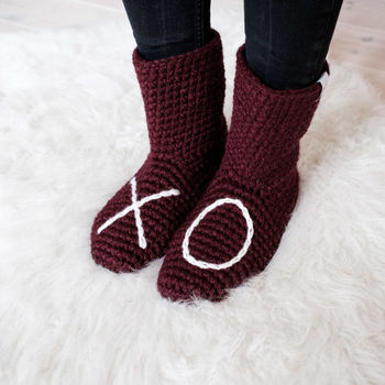 Slipper Socks Handmade With Xo Design, 2 of 5