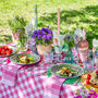 Raspberry Pink And White Fabric Gingham Tablecloth, thumbnail 3 of 4