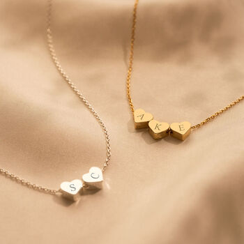 Family Mini Hearts Personalised Initial Necklace, 2 of 11