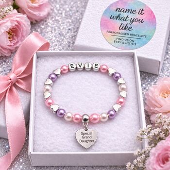 Personalised Granddaughter Bracelet Birthday Gift Keepsake, 2 of 12