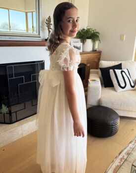 Josephine In Ivory White Flower Girl Or Communion Dress, 5 of 7