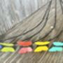 Set Of Five Coloured Butterfly Garden Stakes – Outdoor Metal Art – Vibrant Powder Coated Butterflies On Black Poles, thumbnail 7 of 7