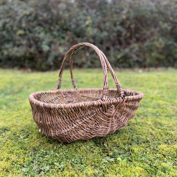 Set Of Two Large Willow Wicker Garden Trug Baskets, 2 of 8