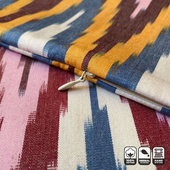 Multicoloured Zig Zag Ikat Cushion Cover, 3 of 10