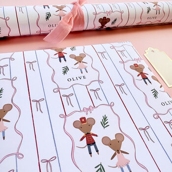 Personalised Christmas Mouse Wrapping Paper, 3 of 11