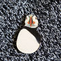 Inky Puffin Eco Wooden Pin Brooch, thumbnail 5 of 7
