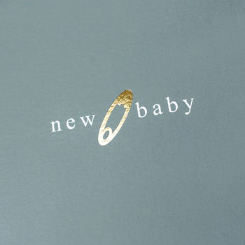 New Baby Card With Gold Foil Nappy Pin, 2 of 4