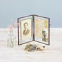 Antique Brass Recycled Glass Folded Double Photo Frame, thumbnail 8 of 12