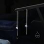 Moonstone Dot Long Threader Earrings, thumbnail 1 of 12