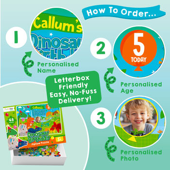 Personalised Dinosaur Birthday Jigsaw Puzzle, 4 of 10