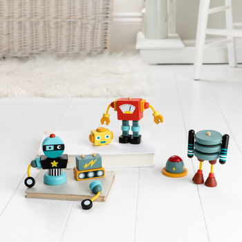 Three Wooden Robot Construction Toys, 3 of 3