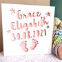 Personalised New Baby Footprints Card, thumbnail 2 of 5