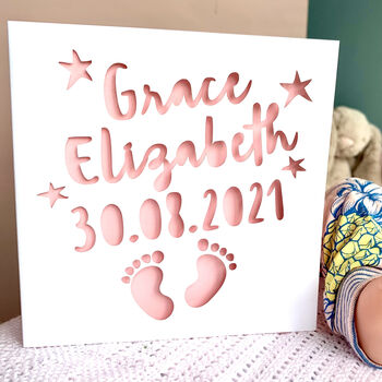 Personalised New Baby Footprints Card, 2 of 5