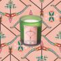 Sagittarius Zodiac Illustration Frosted Green Candle, thumbnail 1 of 3