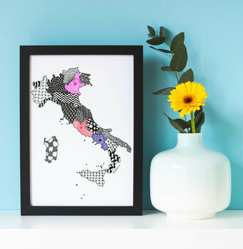 Personalised Map Of Italy Print, 4 of 7